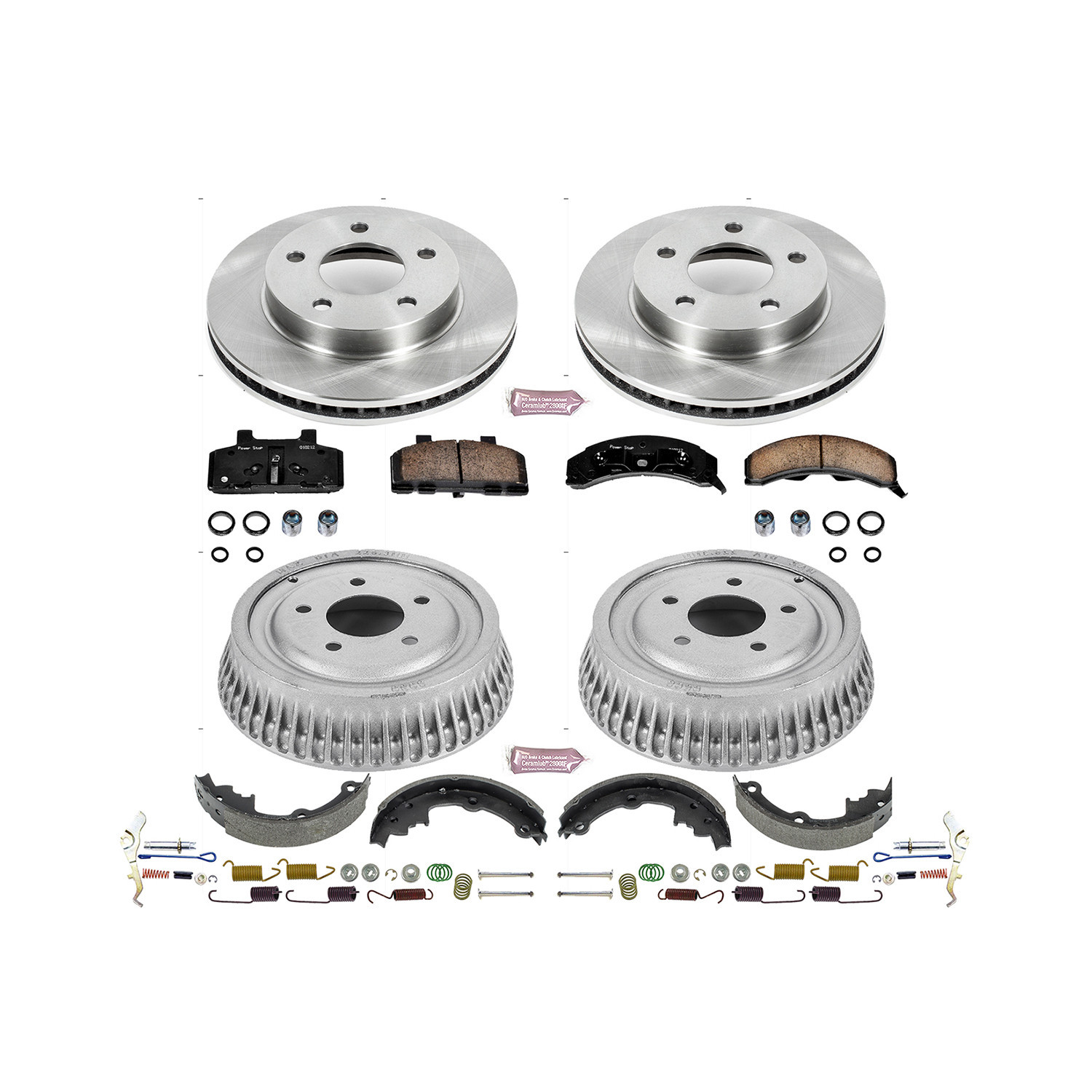 Power Stop Front and Rear Stock Replacement Drum and Shoe Kit KOE15081DK