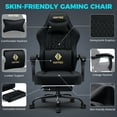 thumbnail image 5 of HOFFREE Gaming Chair with Massage and Footrest Skin-friendly Gamer Chairs for Adults Big and Tall Video Game Chair with Headrest and Lumbar Support for Office and Home Black, 5 of 12