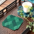 thumbnail image 2 of Nvzi 6Pcs Square Coasters for Drinks, Rustic Drink Cup Coaster for Coffee Mugs Drinking Cups, Non Slip Coasters for Tabletop Protection(Green), 2 of 5
