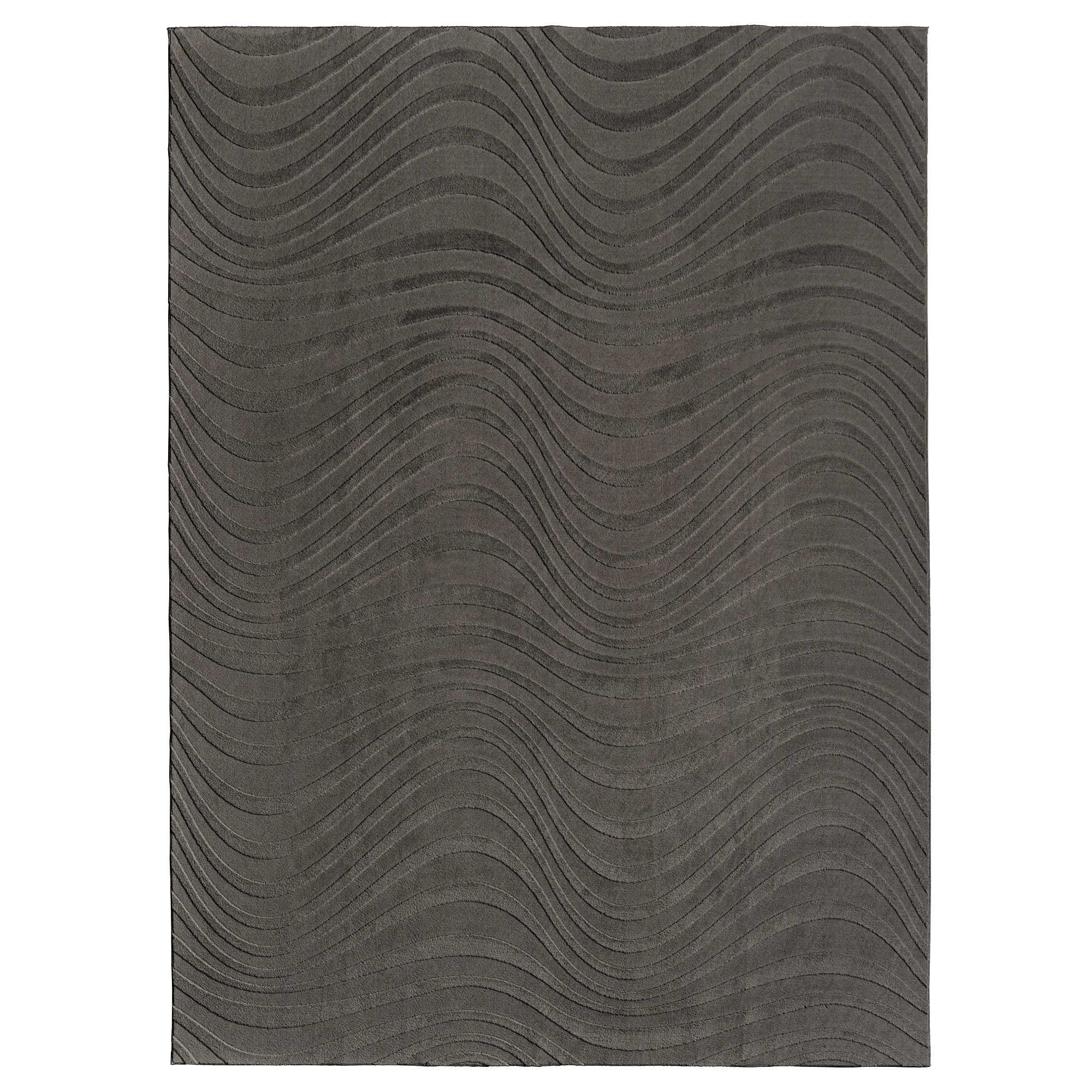 Vida Lomira Shag Striped Charcoal Area Rug, 5x8