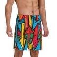 thumbnail image 2 of Pofeuu Colorful Arrow Graffiti Pattern Print Men's Soft Woven Elastic Waistband Sleep Pajama Short-X-Large, 2 of 6