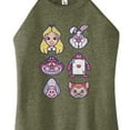 thumbnail image 3 of Disney - Alice In Wonderland - Alice In Wonderland Face Grid - Juniors High Neck Tank Top, 3 of 5