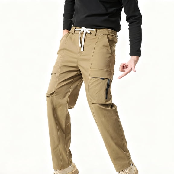 Blmnix Hiking Pants Men Pants Carpenter Cargo Pants Baggy Low Rise Jeans Yellow Full Straight-Leg Summer Pants for Men,XXL