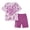 00&Purple1853, variant on Girls Outfits Summer Heart Tie Dyed Short Sleeve T-Shirt Shorts Set, Sizes 1-14