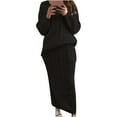 thumbnail image 1 of Vestido de punto, traje de dos piezas, suéter y falda de punto midi, conjunto de 2 piezas ajustado, vestido midi, vestido de suéter de cuello alto, conjunto de vestido de punto, vestido, 1 of 5