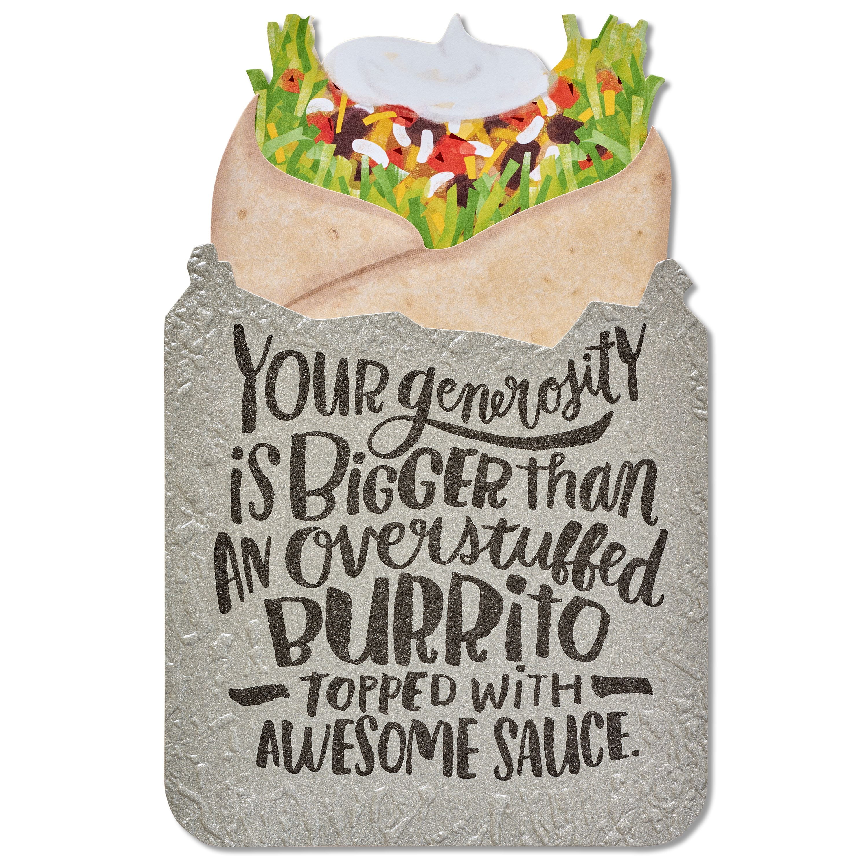 American Greetings Funny Burrito Thank You Card with Foil ...