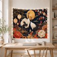 thumbnail image 5 of White Cranes Before Golden Moon and Lanterns, Dramatic Illustration for Bird Lovers, Japanese Floral Art, Housewarming Gift, Tapestry Wall Hanging for Bedroom and Studio, 5 of 7
