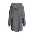 thumbnail image 7 of Breezora Women's Casual Long Coat with Zippered Pockets and Attached Hood for Everyday Fashion Outerwear Comfort and Stylish Look XXXL Size Dark Gray, 7 of 7