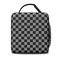 thumbnail image 3 of Gray and Black Checkered Pattern Insulated Lunch Bag Teens,Lunch Box for Men Women for Work,Picnic or Travel,10.2x9.5x4.3 Inches,8 Can Capacity, 3 of 6