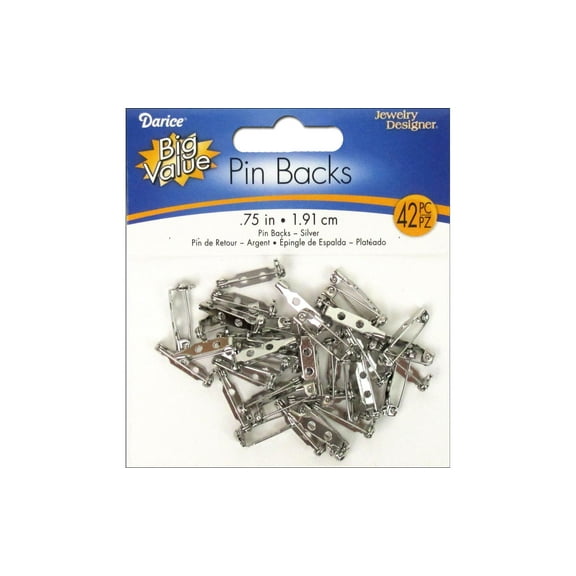 Nickel Plated Pin Back: 3/4 inch