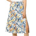 thumbnail image 1 of INSPIRE CHIC Falda A Media Pierna Con Abertura En La Cintura Y Estampado Floral Para Mujer Azul S, 1 of 6