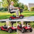 thumbnail image 6 of SACVON 4 Wheel Mobility Scooter for Seniors, 330 lbs Heavy Duty Electric Powered Scooter with 15 Miles Long Range, Swivel Seat & Removable Basket for Travel and Grocery Shopping, Red, 6 of 10
