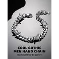 thumbnail image 3 of Bestyle 9mm Thorns Cuban Link Chain Bracelet for Men Women Hip-Hop Stainless Steel Barbed Wire Bracelet Christmas Jewelry Gifts, 3 of 9