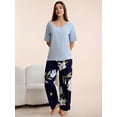 thumbnail image 2 of Smilooen Lounge Set for Women 2 Piece Outfits Short Sleeve Round Neck Pjs Sleepwear,S-2XL, 2 of 6