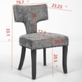thumbnail image 3 of 2Pcs Modern Dining Chairs Farmhouse Linen Fabric Upholstered Accent Chair with Curved Backrest Hardwood Frame Kitchen Side Chair, 3 of 9