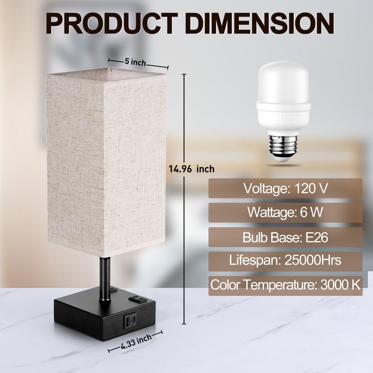 Walchoice Touch Control Table Lamp with USB Charging photo 2