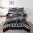 thumbnail image 1 of Erosebridal Geometric Buffalo Bedding King Comforter Set,Fast Car Bedding Sets King with Comforter,Racing Car Decoration,Reversible,Super Cozy,3 Pieces, 1 of 8