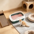 thumbnail image 5 of Plastic Cat Litter Box,12.2x8.3x6.3 Inch Open Top High-Sides Litter Pan Including Scoop,Large Odor-Free Low Entrance for Senior & All Cats,Green, 5 of 7
