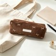 thumbnail image 2 of Celsvanis Pencil Case Large Capacity Pencil Pouch Pen Bag Embroidered Corduroy Stationery Organizer for Students Home Office Supplies, Brown, 2 of 7