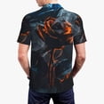 thumbnail image 6 of Cauagu Blue and Red Roses Artwork Print Men's Polo Shirts, Short-Sleeve Polo Shirts for Men Performance Golf Shirt Athletic Casual Collared T-Shirt-X-Large, 6 of 8