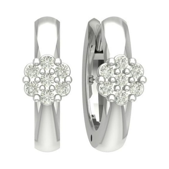 Sterling Silver Diamond Hoop Earrings (1/8 cttw, I-J Color, I2-I3 Clarity)
