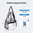 thumbnail image 6 of BaseGet Clear Tote Bag with Adjustable Strap, Stadium Approved Transparent Bag for Sports Games, Concerts, Beach, Black, 6 of 7