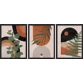 thumbnail image 3 of PixonSign Framed Canvas Print Wall Art Set - Mid-Century Polygons & Plants Abstract Geometric Art - Set of 3 Modern Art Pop Print Illustrations Minimalism Wall Décor - 12"x16"x3 Panels Black, 3 of 5