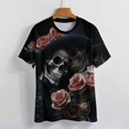thumbnail image 4 of Skull Women T-Shirt Classic O Neck T-Shirts Short-Sleeve Trendy Animal Print Design Tshirt Casual Clothing, 4 of 5