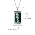 thumbnail image 4 of Bling Jewelry Womens Chinese Fu Symbol Good Fortune Pendant Necklace Green Agate Rectangle Shape .925 Sterling Silver, 4 of 5