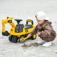 thumbnail image 4 of Costway Licensed Caterpillar Kids Rid-On Digger Excavator Toy with Digging Bucket & Storage, 4 of 10