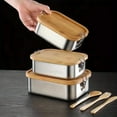 thumbnail image 6 of New 304 stainless steel bamboo lid lunch box, Japanese style lid preservation box, lunch box, lunch box, food storage box, 6 of 9