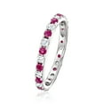 thumbnail image 3 of Ross-Simons 0.65 ct. t.w. Ruby and .50 ct. t.w. Diamond Eternity Band in 14kt White Gold, Women's, Adult, 3 of 5