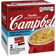 Campbells Fresh-Brewed Soup Southwest Style Chicken Broth & Noodle Soup Mix Coffee Podss, 0.60 oz, 2 ct