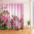 thumbnail image 1 of Cortina de ducha de Baño de Tela ABPHQTO Decoración Floral Rosas y Capullos 160x180 cm, 1 of 1