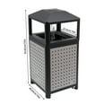 thumbnail image 2 of Outdoor Trash Can, 15-gallon Large Capacity Commercial Waste Container, Garbage Enclosure Four-sided Wide-opened Mouth(10.5*6.5 inches), 2 of 33