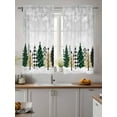 thumbnail image 2 of Christmas Tree Curtains 54 Inch Length,Sheer Curtains for Bedroom Living Room Window Merry Christmas Grey Xmas Tree Winter Snowflake Voile Drapes Kitchen Curtains Small Half Window 42"x54" 2 Panels, 2 of 7