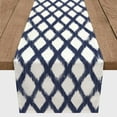 thumbnail image 3 of Creative Products Painted Diamond Pattern Navy Blue 16x72 Poly Twill Table Runner, 3 of 3
