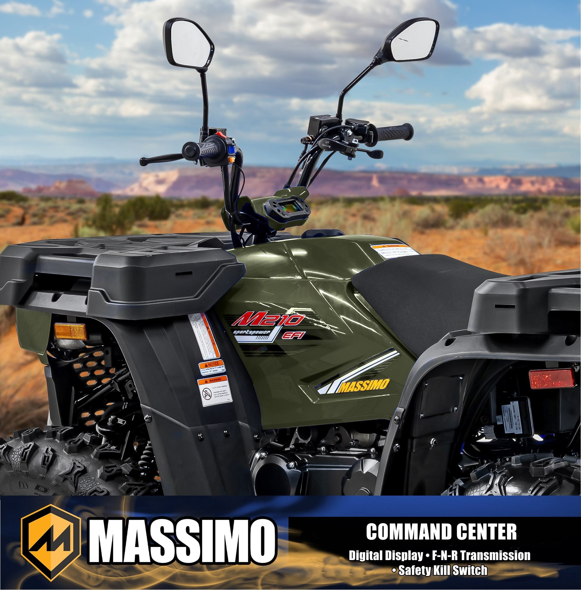Massimo MSA210 Adult ATV 177cc Quad All-Terrain Vehicle - Green