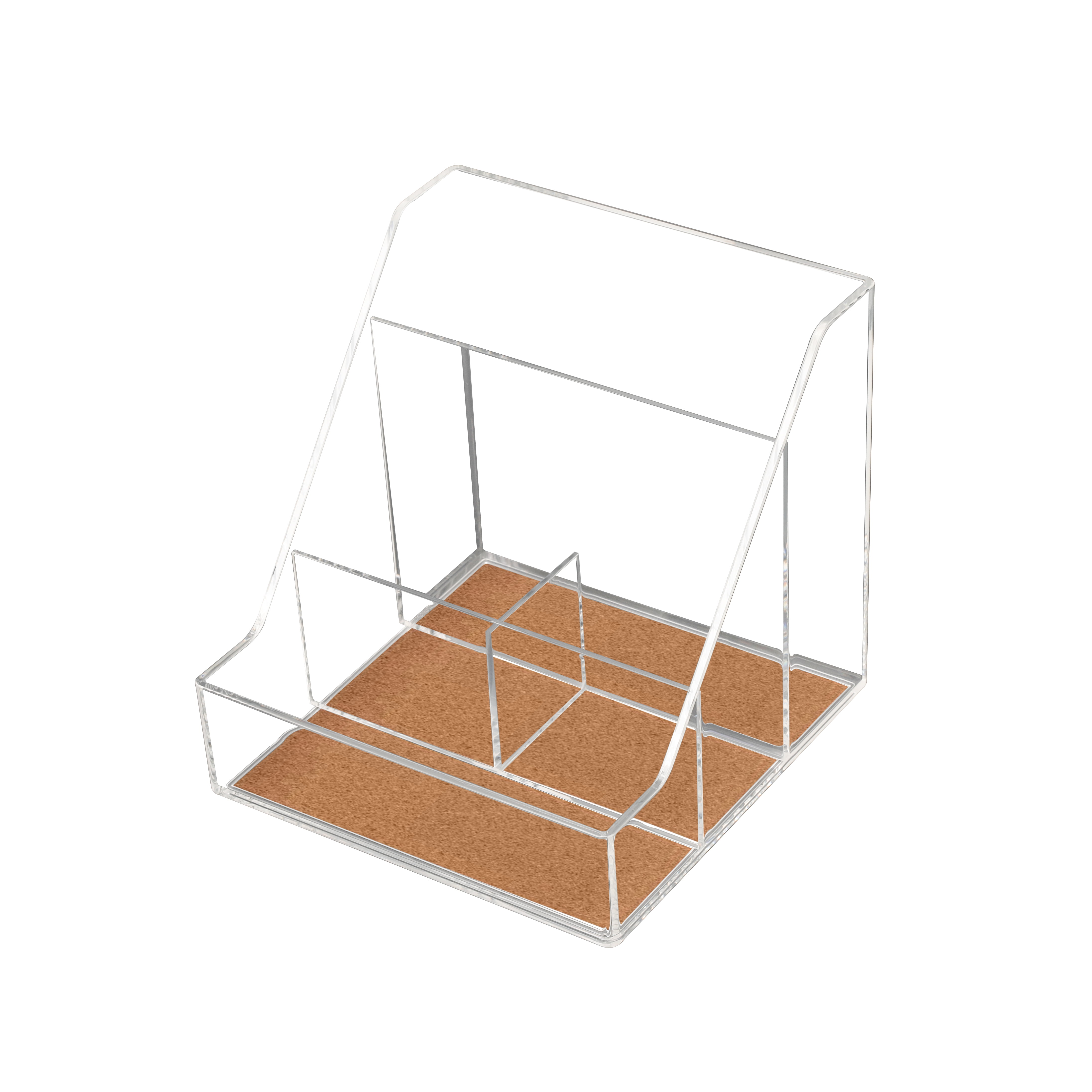 (4 pack) Pen+Gear Clear Acrylic, Cork Desk Organizer, 1 pack