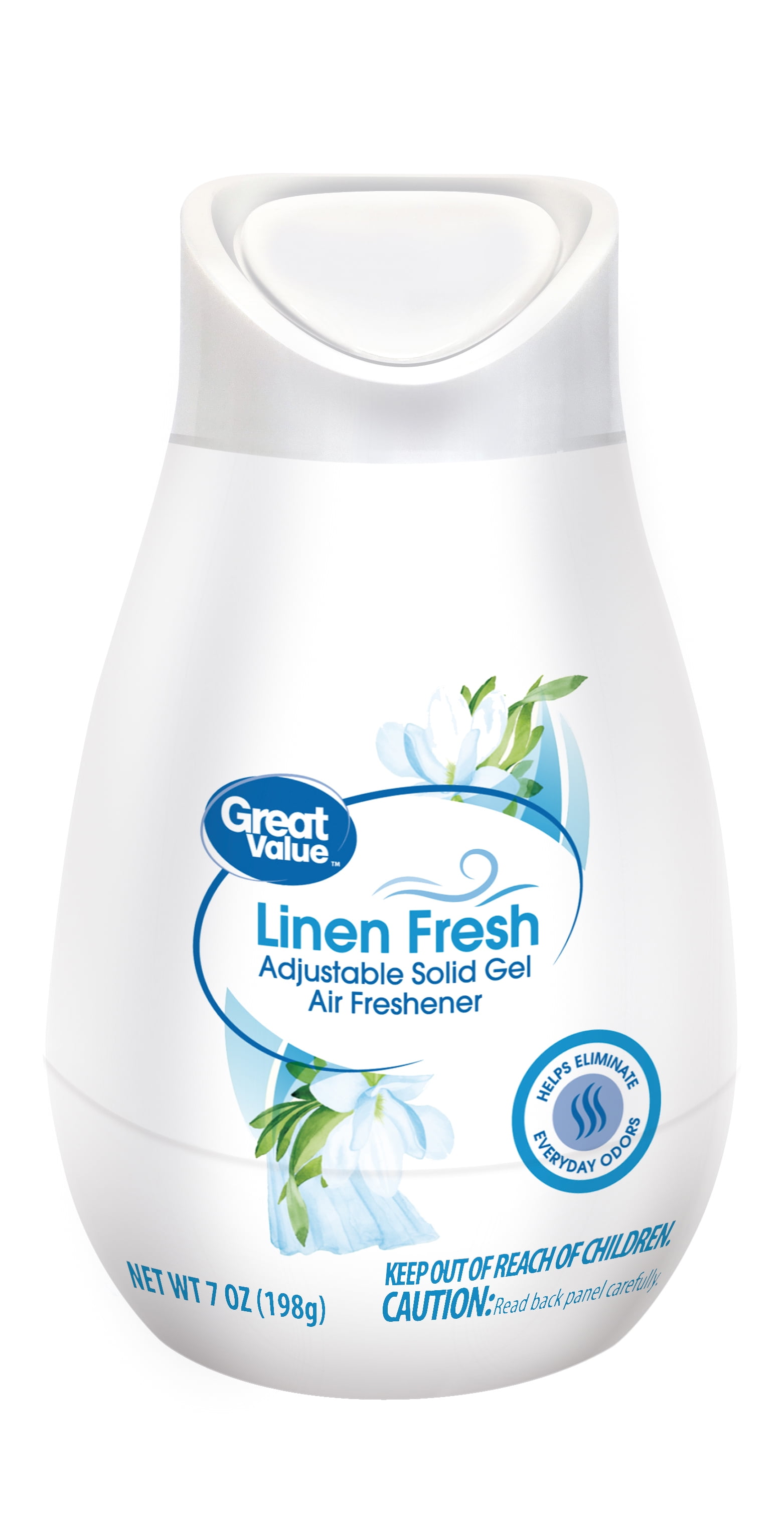 (4 pack) Great Value Adjustable Solid Gel Cone Air Freshener, Linen Fresh, 7 oz
