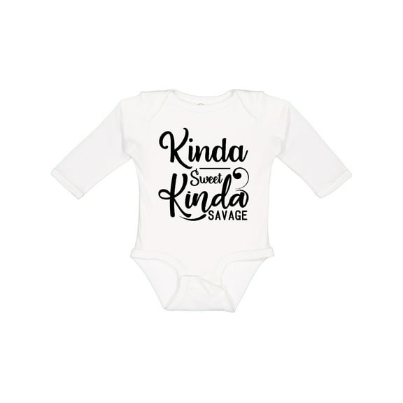 Inktastic Kinda Sweet, Kinda Savage Boys or Girls Long Sleeve Baby Bodysuit