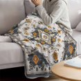thumbnail image 3 of Orange Grey Boho Blanket Soft Cozy Warm Throw Blanket for Couch, Plush Fuzzy Flannel Fleece Blankets for Sofa, Vintage Southwestern Geometric Ethnic Bed Blankets Lightweight Gifts for Women, 50"x80", 3 of 9