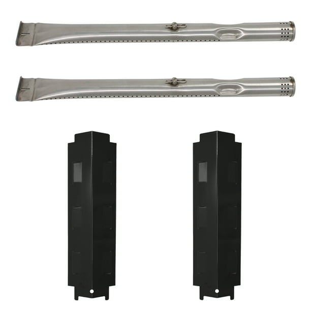 2Pack BBQ Gas Grill Tube Burner & Heat Shield Plate Tent Replacement Parts for Charbroil