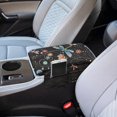 thumbnail image 3 of Renewold Dragonfly Flower Colorful Car Center Console Armrest Cover Soft Armrest Cover Lid Non-slip Middle Console Cover with Side Storage Pocket for Car Seat Organizer Universal Fit, 3 of 9