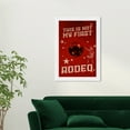 thumbnail image 2 of Wynwood Studio Prints Not My First Rodeo RED Sports and Teams Equestrian Wall Art Canvas Print Red Dark Red 13x19, 2 of 3