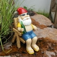 thumbnail image 2 of Outdoor Garden Santa Ornament Cute Resin Craft Weather-resistant Chair Dwarf Gnome Figure Figurine Statue Sculpture Yard Lawn Desktop Decoration Birthday Gift, 2 of 10
