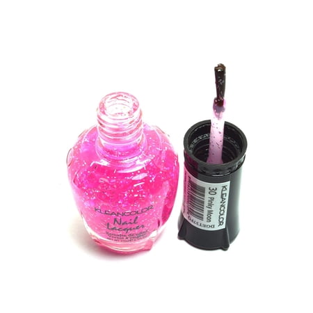 Kleancolor 1 Glitter Nail Polish 30 Pinky Moon Manicure Pedicure & Zipper Bag