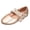 Gold, variant on Girls Dress Shoes Flower Ballet Flat Shoes with Pearl Ankle Strap for Wedding Party Size 2.5
