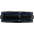 thumbnail image 3 of Black Ti Scroll Pattern Blue Anodized 8mm Band, 3 of 5