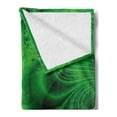 thumbnail image 2 of Lime Green Soft Flannel Fleece Blanket, Vibrant Abstract Hazy Psychedelic Wavy Color Background Hippie Digital Artificial, Cozy Plush for Indoor and Outdoor Use, 50" x 60", Emerald, by Ambesonne, 2 of 5